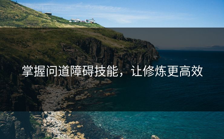 掌握问道障碍技能,让修炼更高效 掌握问道障碍技能,让修炼更高效