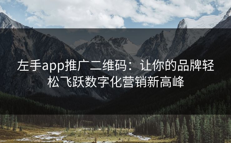 左手app推广二维码：让你的品牌轻松飞跃数字化营销新高峰